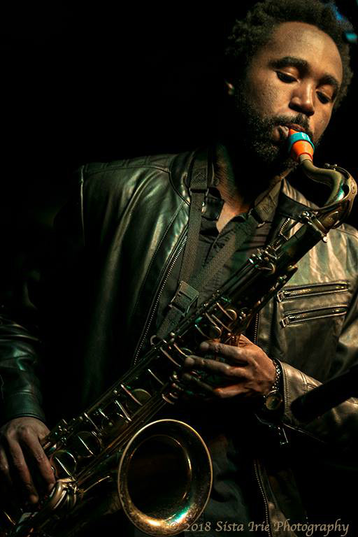 Zem Audu and his Syos tenor saxophone mouthpiece Zem Audu and his Syos tenor saxophone mouthpiece